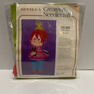 Vintage Bucilla Creative Needlecraft Little Rascal 26” Felt Toy Doll Kit